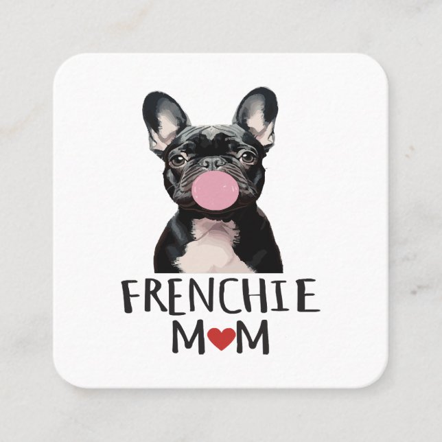 Cute French bulldog Square Business Card (Front)