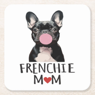 Cute French bulldog Square Paper Coaster