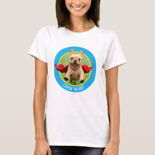 Cute French Bulldog Superhero Runs in Grass T-Shirt