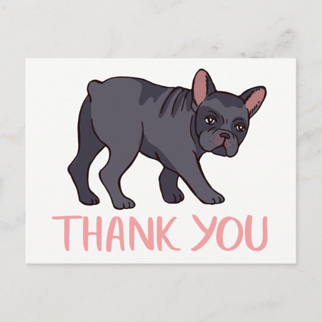 Cute French Bulldog Thank You Frenchie Puppy Dog Postcard (Front)