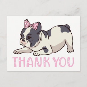 Cute French Bulldog Thank You Frenchie Puppy Dog Postcard