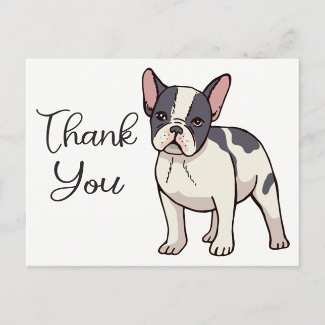 Cute French Bulldog Thank You Frenchie Puppy Dog Postcard (Front)