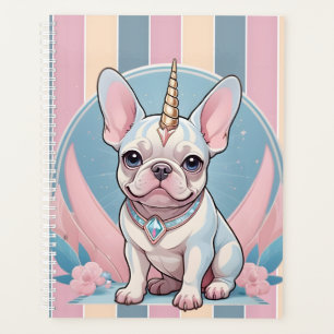Cute French Bulldog Unicorn Pastel pink  Planner
