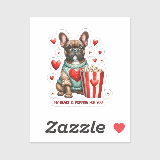 Cute French Bulldog Valentines Day heart (Sheet)