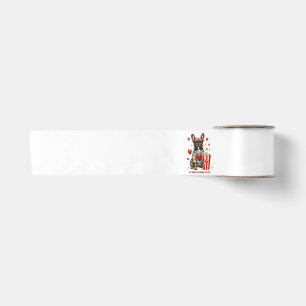 Cute French Bulldog Valentines Day heart Satin Ribbon