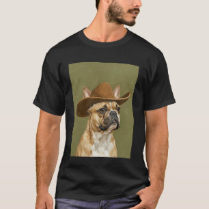 Cute French Bulldog Wearing a Cowboy Hat T-Shirt