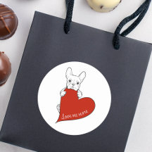 Cute French Bulldog with a Red Heart