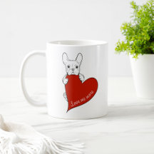 Cute French Bulldog with a Red Heart