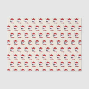 Cute French Bulldog with a Santa Hat - Christmas   Tissue Paper