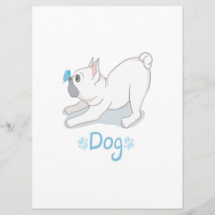 Cute French Bulldog With Butterfly Menu