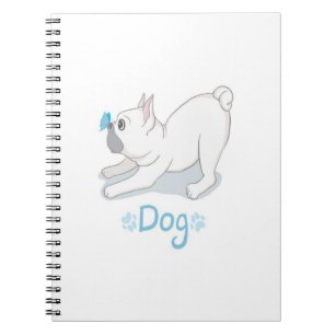Cute French Bulldog With Butterfly Notebook