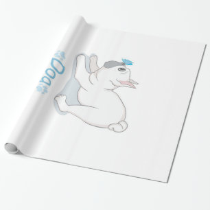 Cute French Bulldog With Butterfly Wrapping Paper