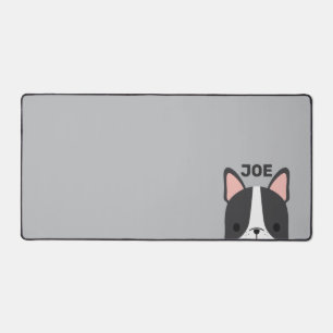 Cute French Bulldog with Personalised Name Desk Mat