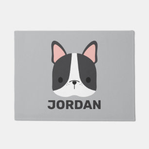 Cute French Bulldog with Personalised Name Doormat
