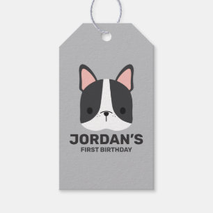 Cute French Bulldog with Personalised Name Gift Tags