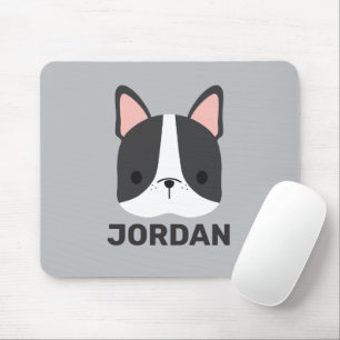 Cute French Bulldog with Personalised Name Mouse Mat