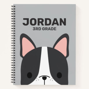 Cute French Bulldog with Personalised Name Notebook