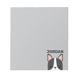 Cute French Bulldog with Personalised Name Notepad