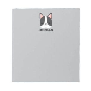 Cute French Bulldog with Personalised Name Notepad