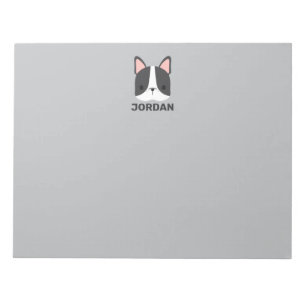 Cute French Bulldog with Personalised Name Notepad