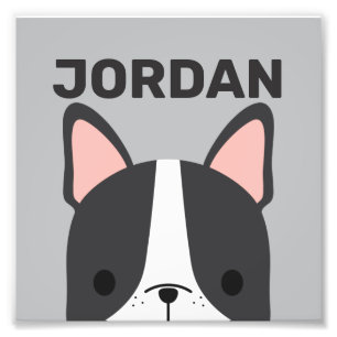 Cute French Bulldog with Personalised Name Photo P