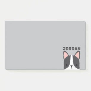Cute French Bulldog with Personalised Name Post-it Notes