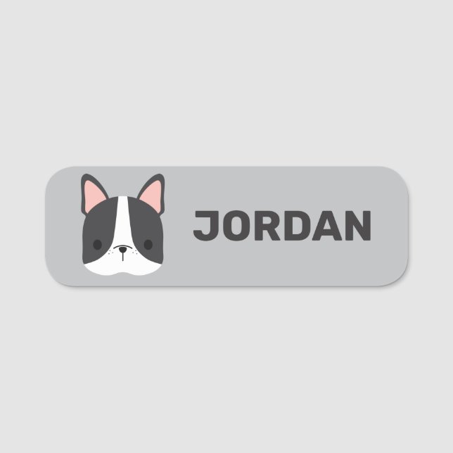 Cute French Bulldog with Personalised Name Tag (Front)