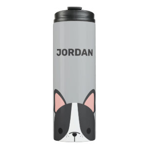 Cute French Bulldog with Personalised Name Thermal Tumbler