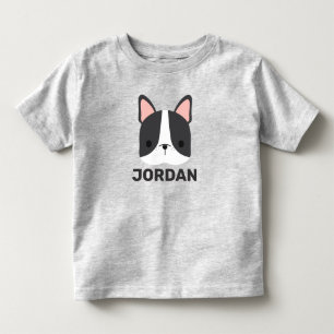 Cute French Bulldog with Personalised Name Toddler T-Shirt