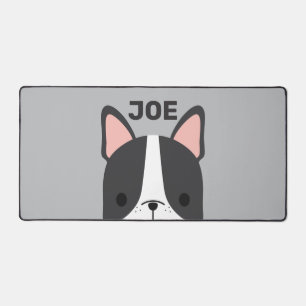 Cute French Bulldog with Personalized Name Desk Mat