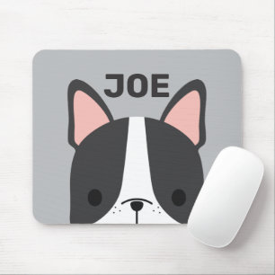 Cute French Bulldog with Personalized Name Mouse Mat