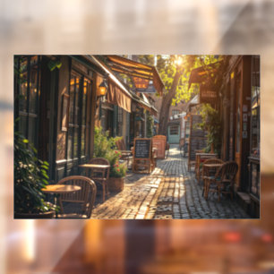 Cute french coffee shop window cling