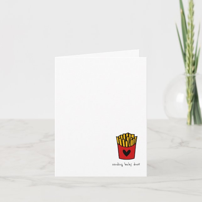 Cute French Fries IVF/Embryo Transfer Encouragemen Card (Front)