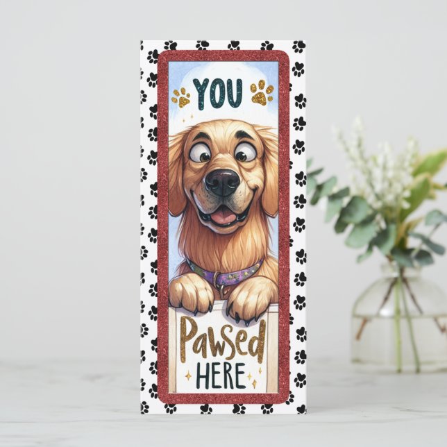 Cute French Golden Retriever Bookmarker (Standing Front)