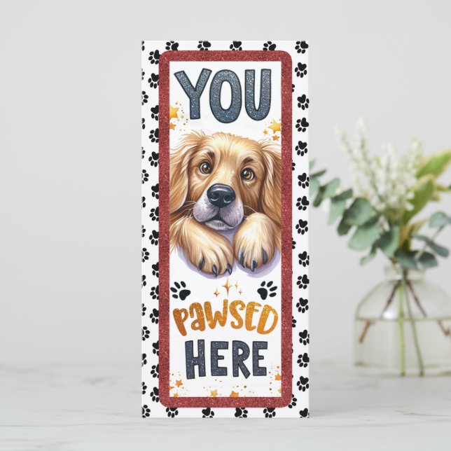 Cute French Golden Retriever Bookmarker (Standing Front)