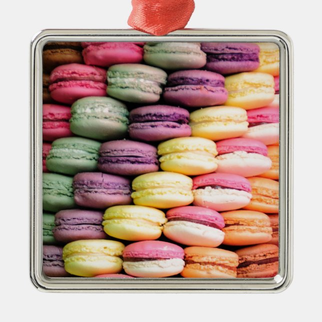 Cute French Macaron Cookies Metal Tree Decoration (Front)