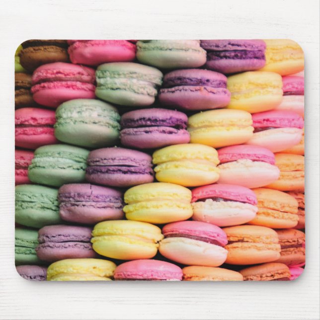 Cute French Macaron Cookies Mouse Mat (Front)