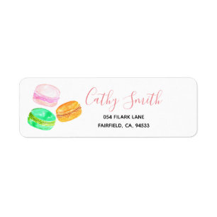 Cute french macaron return address label