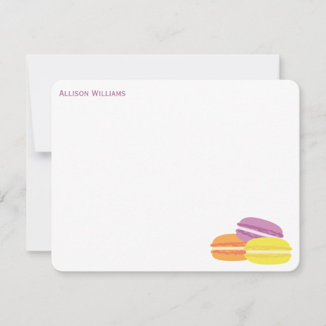 Cute French Macarons Thank You Notes (Front)