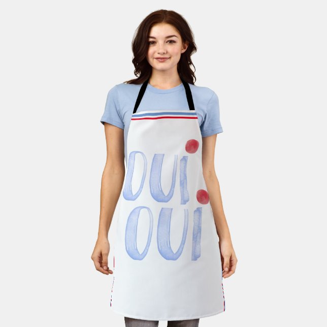 Cute French Oui Oui   Apron (Worn)