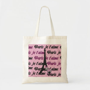 Cute French Poodle and Paris Eiffel Tower Tote Bag