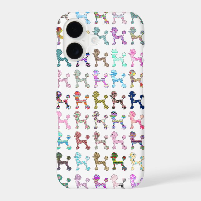 Cute French Poodle Girly Whimsical Chevron Pattern (Back)