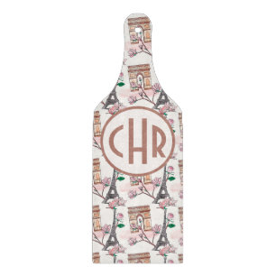 Cute French Theme Monogram France Landmarks Cutting Board