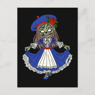 Cute French Zombie Postcard
