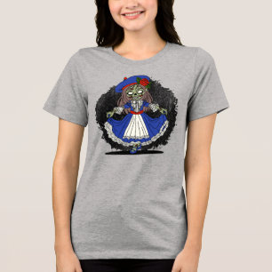 Cute French Zombie Tri-Blend Shirt
