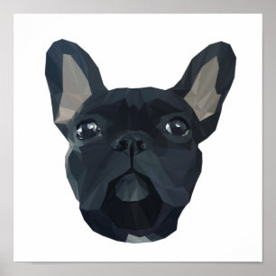 Cute frenchie  bulldog face poster