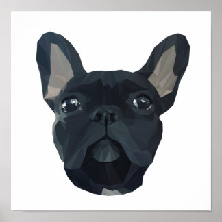 Cute frenchie  bulldog face poster