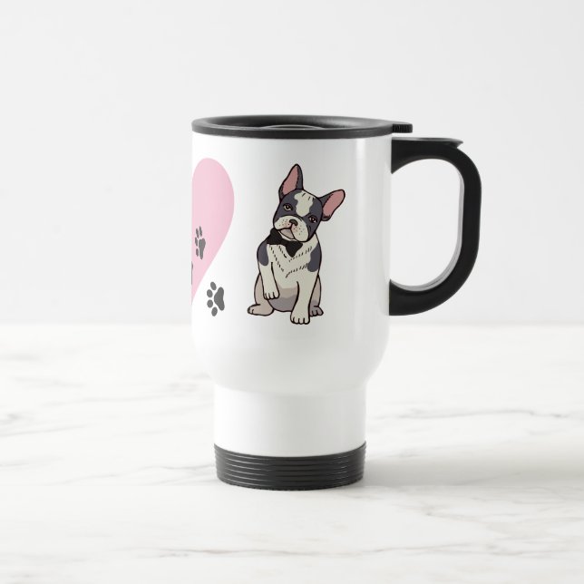 Cute Frenchie Puppy Dog Lover French Bulldog Travel Mug (Right)