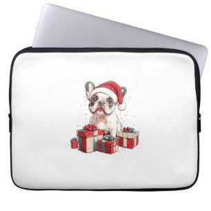 Cute Frenchie Santa Hat Funny Christmas French Bul Laptop Sleeve