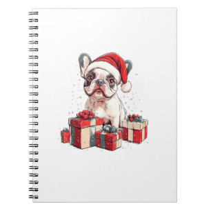 Cute Frenchie Santa Hat Funny Christmas French Bul Notebook